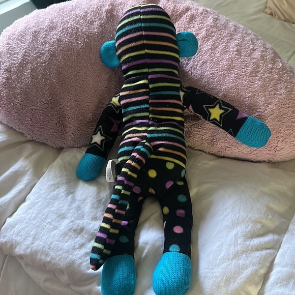 Sock monkey Justice Just for Girls early yo mid 2000’s black purple blue fleece - Picture 6 of 13